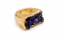 Vergoldeter Amethyst Drusenring