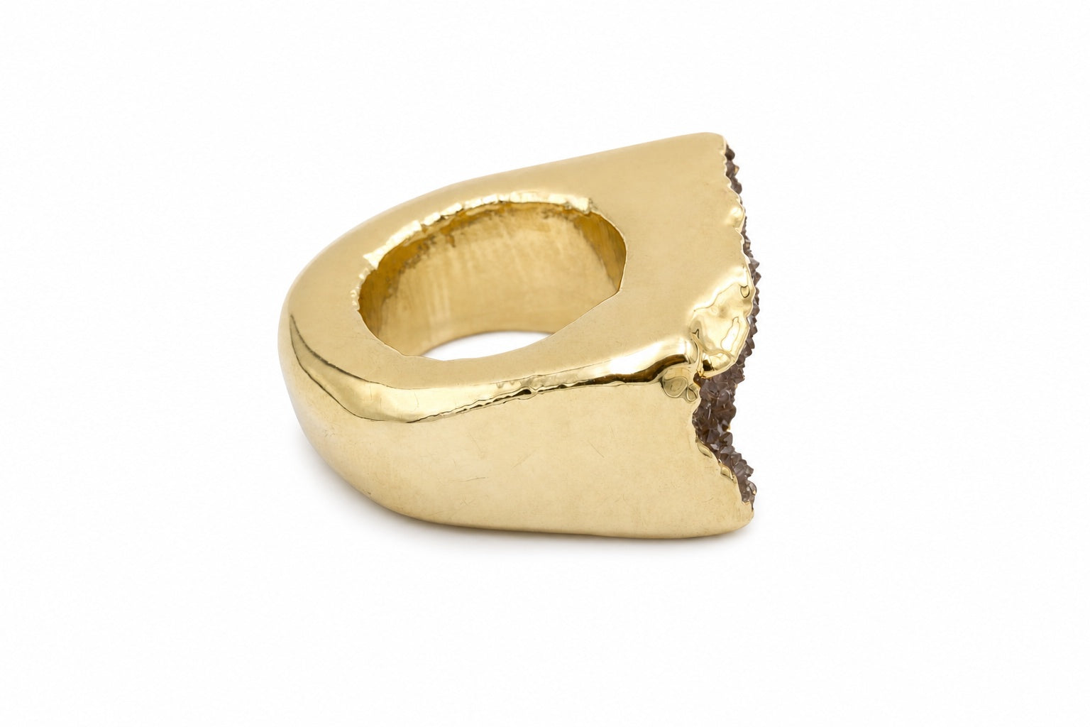 Bague Agate Druse Bronze Dorée