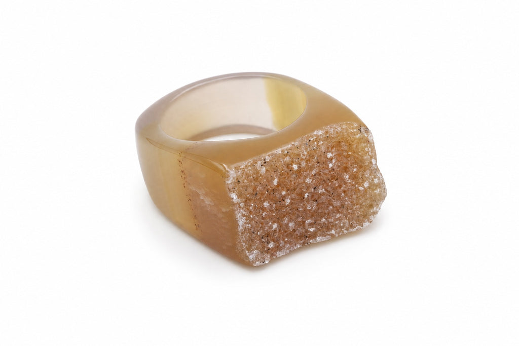 Ring Agaat Druza Bruin