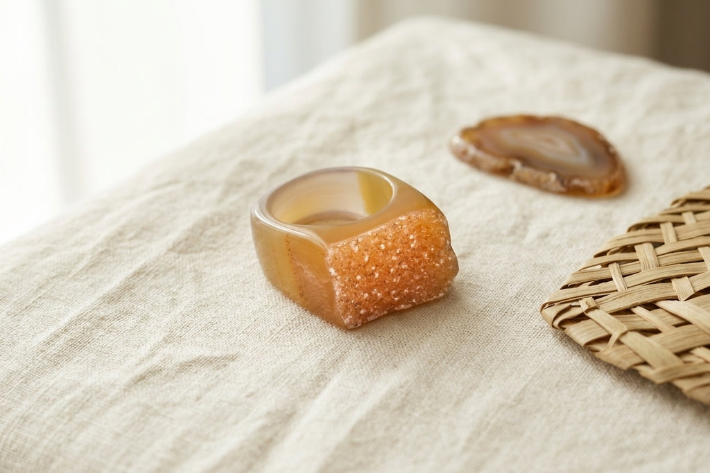 Ring Agaat Druza Bruin