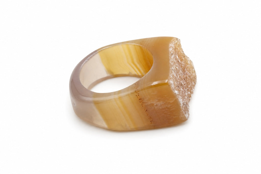 Ring Agaat Druza Bruin