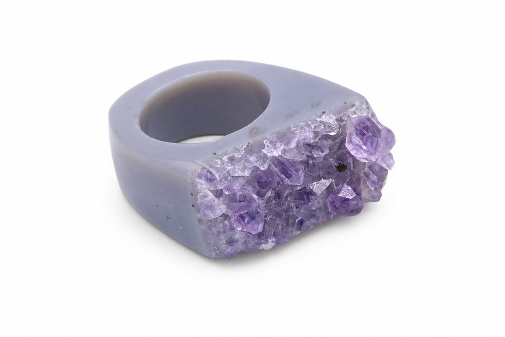 Amethyst Druzy Ring