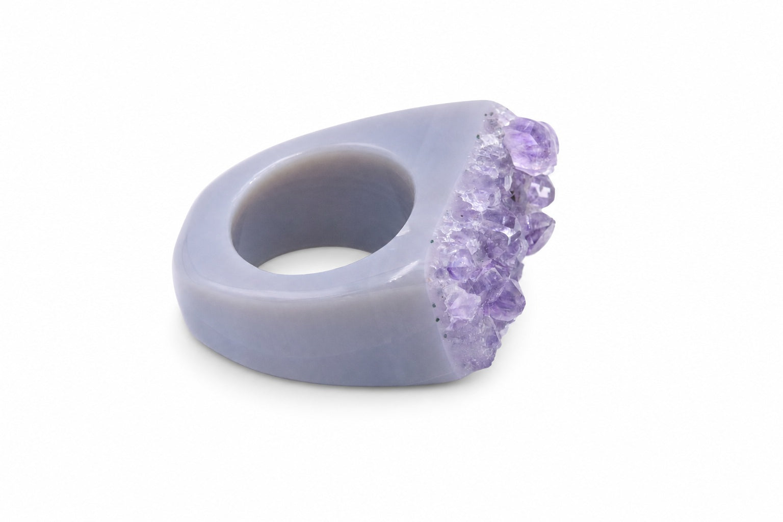 Amethyst Druzy Ring