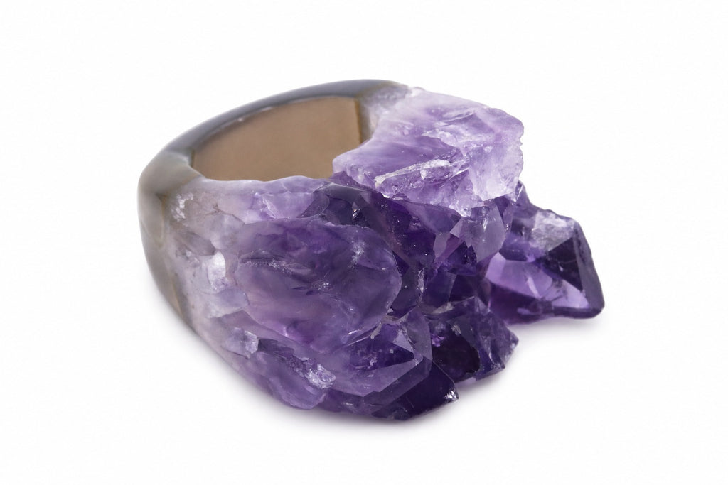 Amethyst Druzy Ring