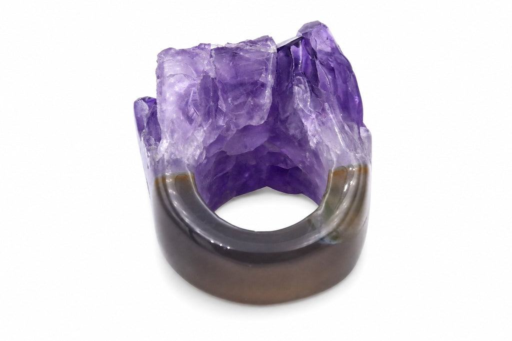 Amethyst Druzy Ring