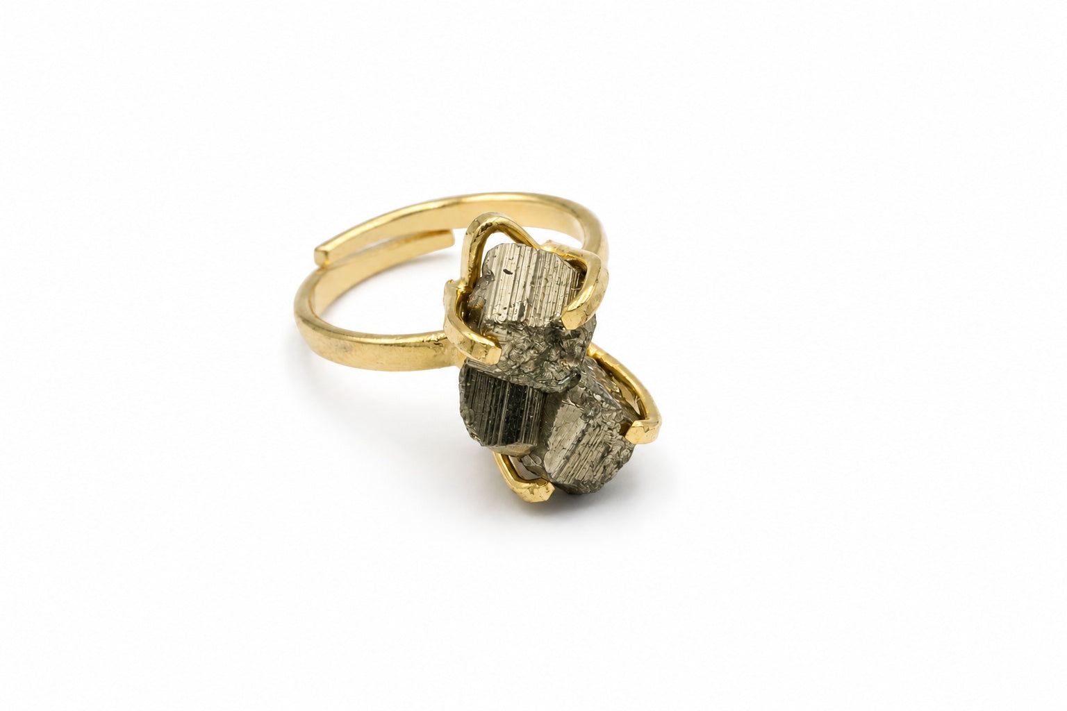 Ring Pyrit auf Ringschiene