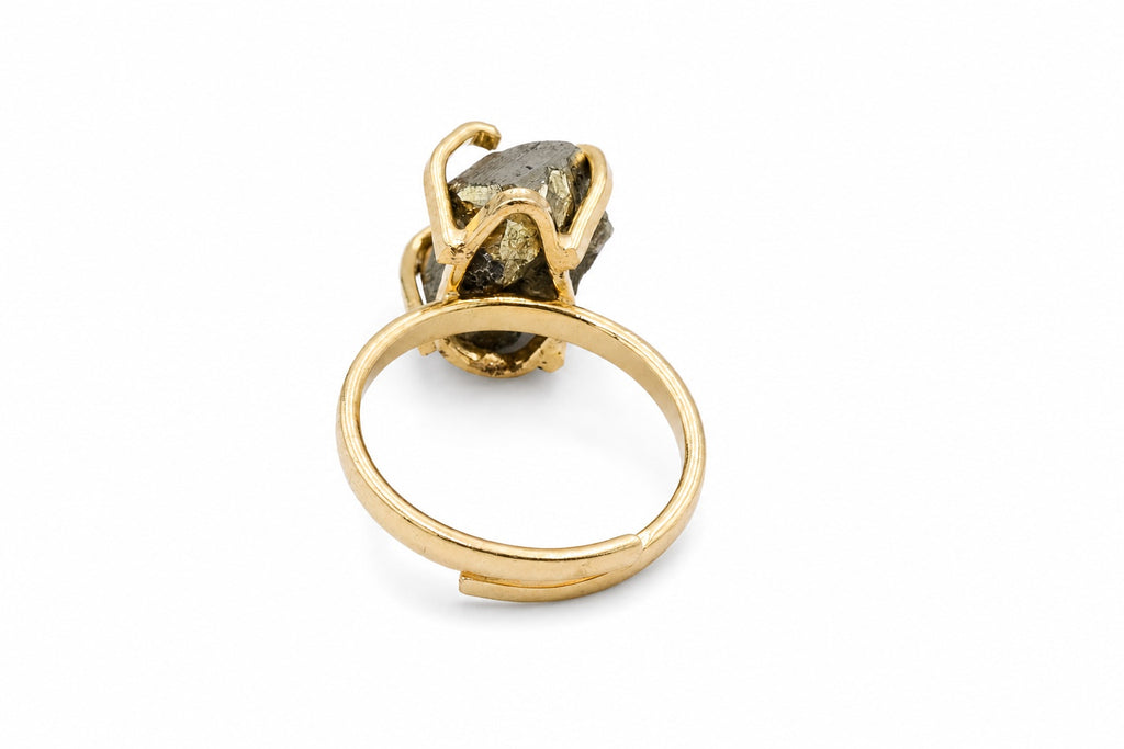 Ring Pyrit auf Ringschiene