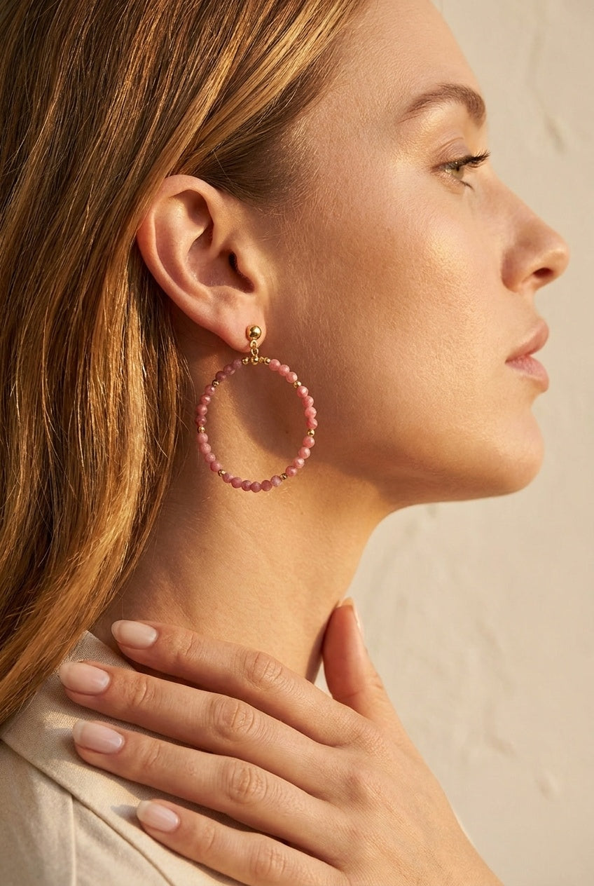 Ohrringe Ringe Rhodochrosit