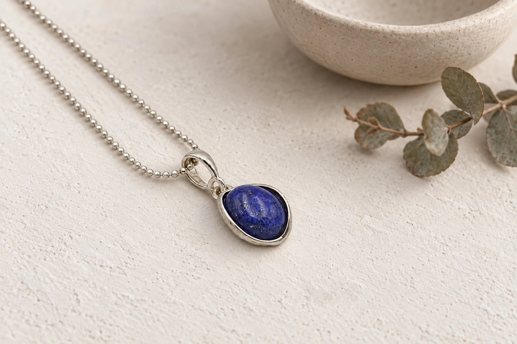 Naszyjnik z lapis lazuli, srebro 925 — ujęcie 3 — biżuteria Brazi