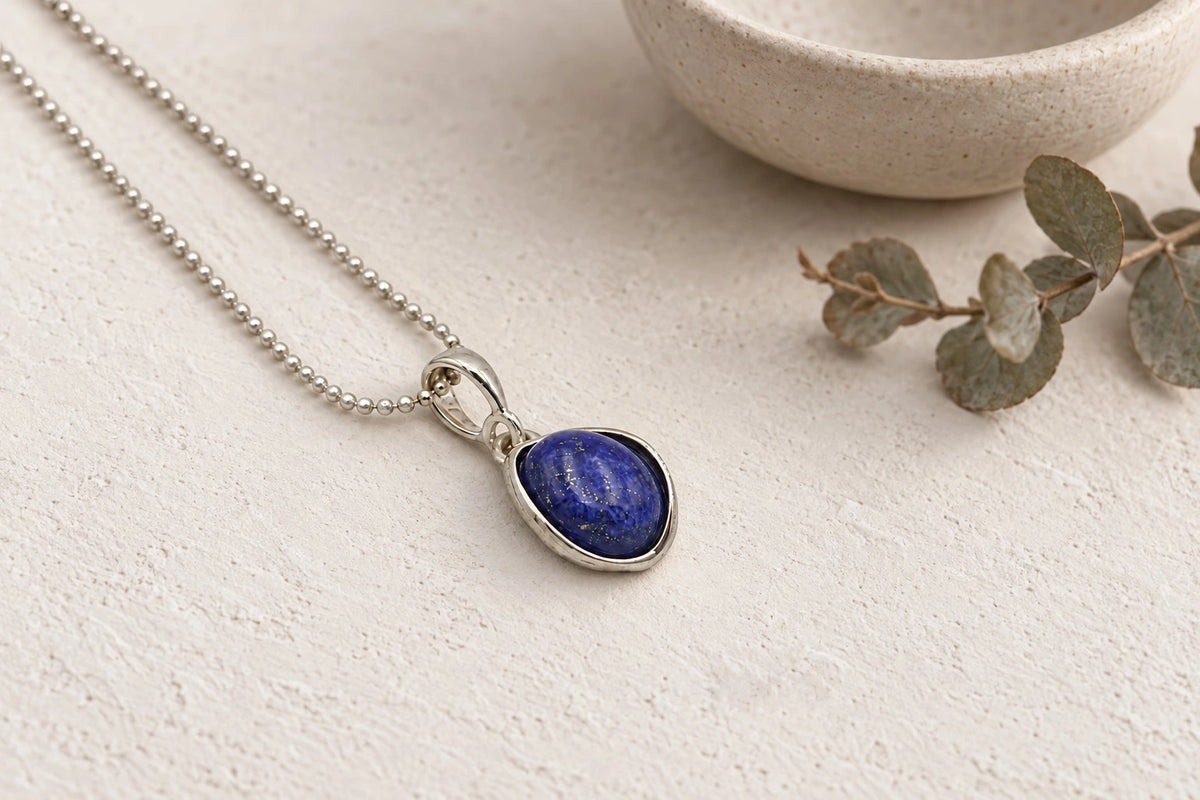 Naszyjnik z lapis lazuli, srebro 925 — ujęcie 3 — biżuteria Brazi