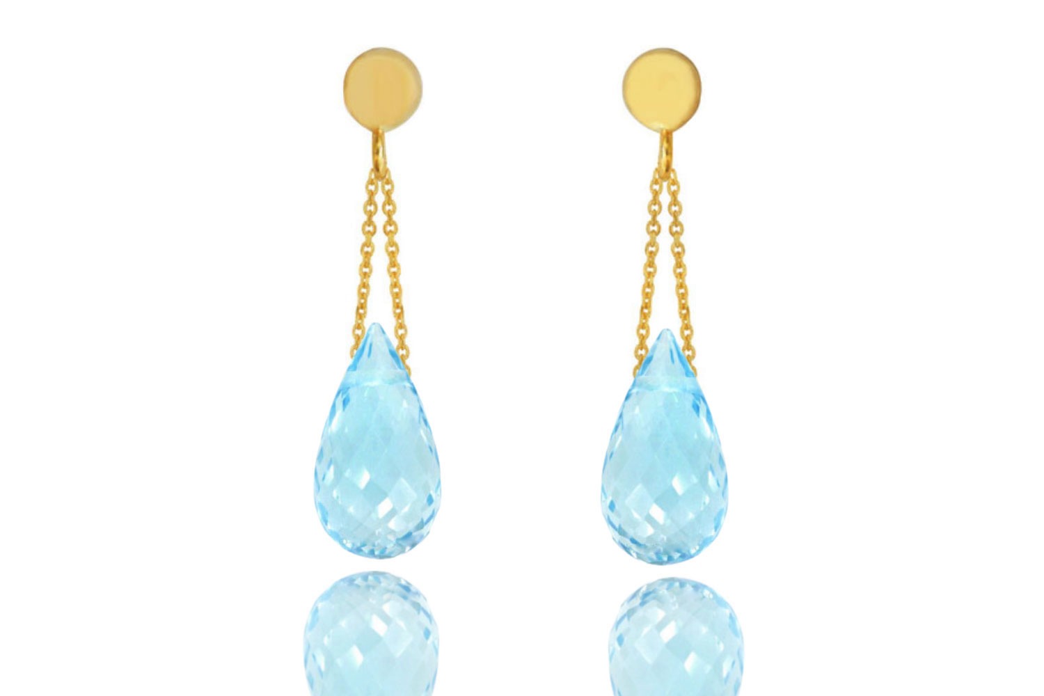Kolczyki Topaz Sky Blue Krople złoto 585