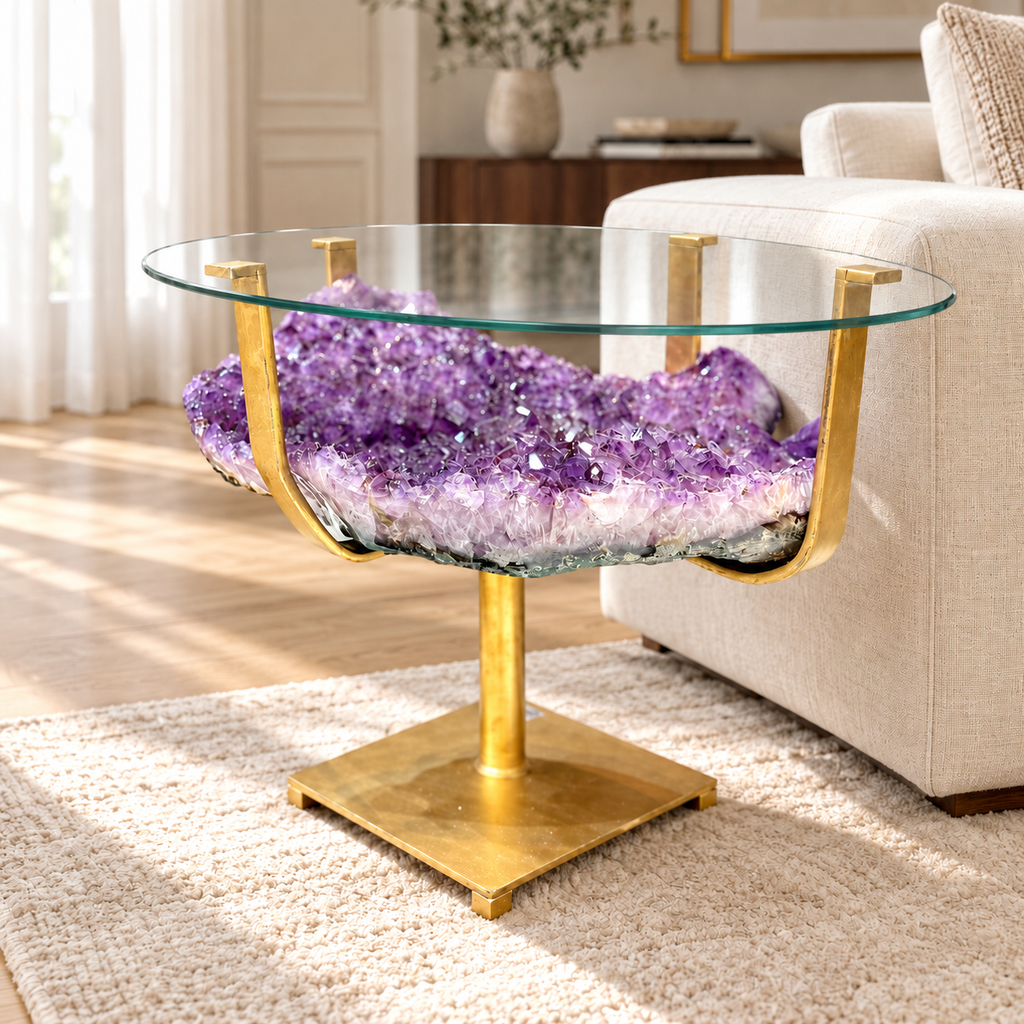 Table en améthyste de 31,85 kg n° 214