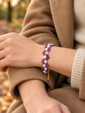 Armband Blomma Ametist och Pärla