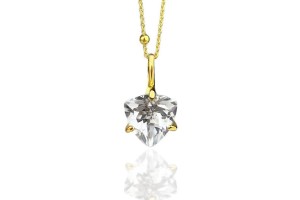 Mountain Crystal  4 ct. Trillion Necklace
