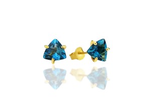 Topaz London Blue 3 ct. Trillion Stud Earrings