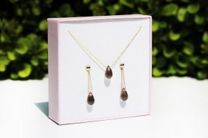 Smoky Quartz Drop Set