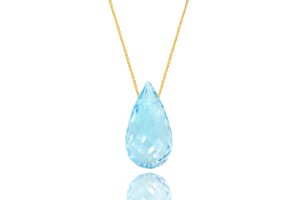 Topaz Sky Blue Drop Necklace