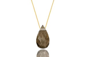 Smoky Quartz Teardrop Necklace