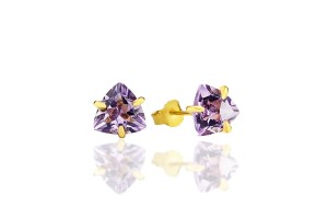 Kolczyki Ametyst Lila 3 ct. Trylion