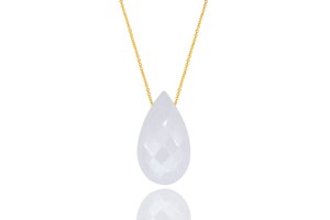 Moonstone Drop Necklace in 14K Gold