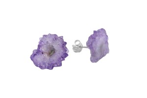Amethyst Stalactite Stud Earrings – Nature's Enchantment in Stone
