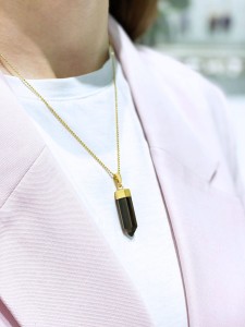 SMOKY QUARTZ OBELISK NECKLACE