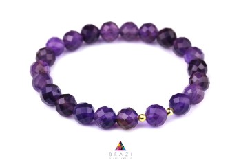 Fioletowa bransoletka z fasetowanego ametystu, Brazi Druse Jewelry.