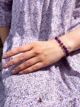 Fioletowa bransoletka z fasetowanego ametystu, Brazi Druse Jewelry.