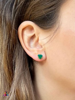 Kolczyki Chalcedon Brazi Druse Jewelry, zielone, trylion.
