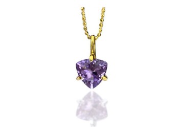 Naszyjnik Ametyst Lila 4 ct. Trylion złoto 585