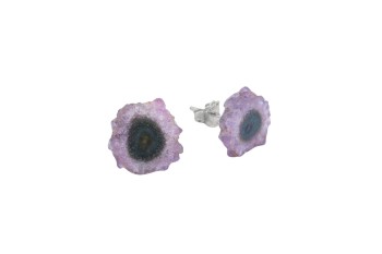 Fioletowe kolczyki ametystowe Brazi Druse Jewelry, stalaktyt, sztyfty.