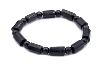 Męska bransoletka z turmalinu, szlifowane bryłki i kule, Brazi Druse Jewelry.