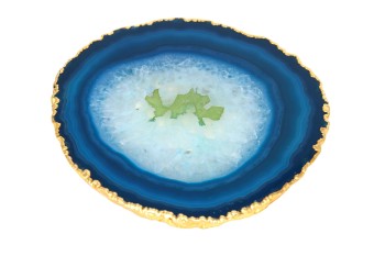 Podstawki agat morskie złocone