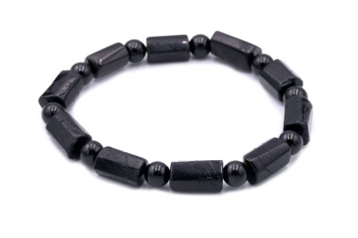 Męska bransoletka z turmalinu, szlifowane bryłki i kule, Brazi Druse Jewelry.