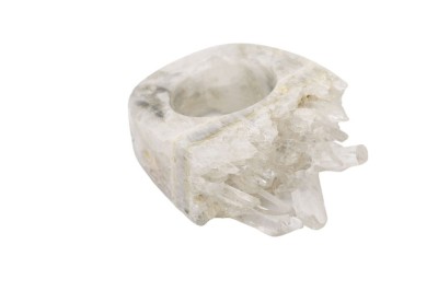 Pierścionek Brazi Druse Jewelry z kryształu górskiego, szczotkowany, rozmiar 20.