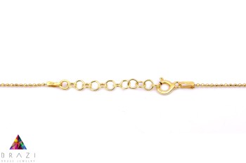 Złote zapięcie typu federing i łańcuszek przedłużkowy do regulacji, biżuteria Brazi.