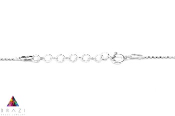 Srebrne zapięcie typu federing i łańcuszek przedłużkowy do biżuterii Brazi.