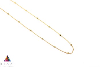 Srebrny łańcuszek z kuleczkami o rytmicznym splocie, minimalistyczna biżuteria marki Brazi