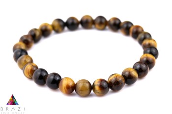 Bransoletka męska Brazi Druse Jewelry z Tygrysiego Oka, bursztynowo-brązowa.