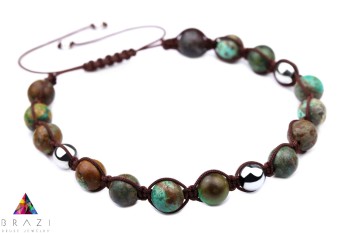 Bransoletka Męska Turkus Sznurek