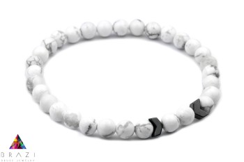 Bransoletka Męska Howlit Hematyt