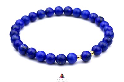 Intensywnie niebieska bransoletka z Lapis Lazuli, Brazi Druse Jewelry.