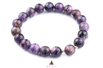 Bransoletka z czaroitu, fioletowo-szara, Brazi Druse Jewelry.