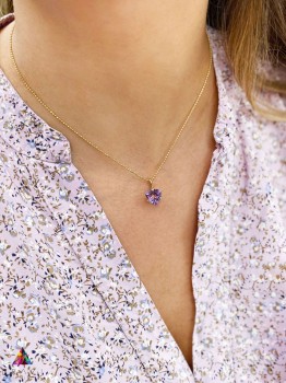 Naszyjnik Brazi Druse Jewelry z ametystem 4 ct., trylion, złoto 585.