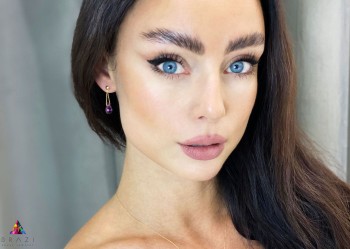 Eleganckie kolczyki Brazi Druse Jewelry z ametystu, fioletowe, w kształcie kropli.