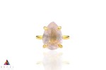 Pierścionek Kwarc Różowy 6 ct. Kropla złoto 585 