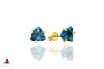 Kolczyki Topaz London Blue 3 ct. Trylion złoto 585 