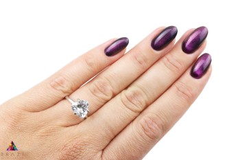 Srebrny pierścionek z kryształem górskim o szlifie trylion, biżuteria naturalna Brazi.