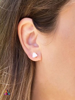 Kolczyki Brazi Druse z kamienia księżycowego, szlif trylion, białe.