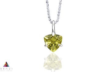 Naszyjnik Brazi Druse Jewelry, kwarc lemon, trylion, 4 ct., żółty.